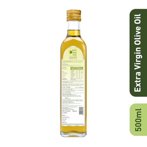 Image of GAIA Extra Virgin Olive Oil,500Ml Bottle|Heart Healthy Superfood,Natural&Cold Extracted Olive Oil Ideal For Drizzling On Salads&Sauteed Vegetables Packed With Anti-Aging Benefits&Improved Digestion