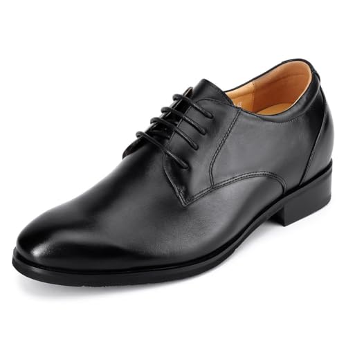 CHAMARIPA Men's Oxford Elevator Shoes: Invisible Height Increase | Built-in Custom Lift Elevator Insole | Breathable Calfskin for All-Day Wear | Formal Business & Wedding