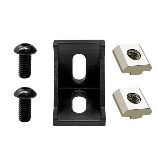Image of 24pcs 3030 Aluminum Extrusion Corner Brackek Black 3030 Hardware Accessories T-Slot with Screws for 8020 Aluminum Profile 3D Printer Accessories