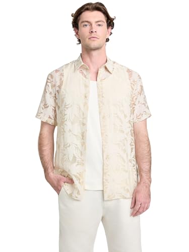 Chemise à manches courtes floral devore homme pour vos sorties et terrasses