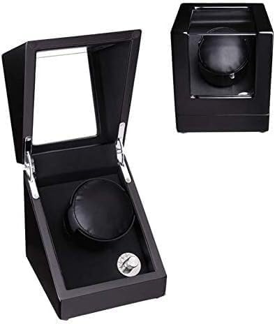 Mechanical Watch Shaker Automatic Single Winder Box PU Leather Pillows Quiet Motor Viewing Windows Piano Paint
