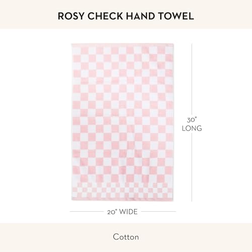 Image of MACKENZIE-CHILDS Cotton Hand Towel, Pink-and-White Rosy Check
