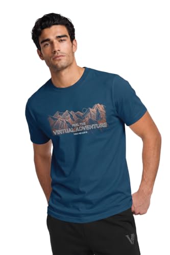 Image of Van Heusen Men's Athleisure Graphic T-Shirt - Comfortable Crew Neck| Soft Breathable Cotton Blend | Casual Wear Style | Summer Favorite | Style 60054