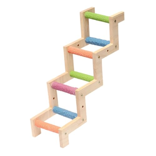 VICASKY Parrot Climbing Ladder Shaped Perch Stand for Parrots Conures Fun Bird Grinding for Physical Activity Mood Improvement Random Coloraurora Series