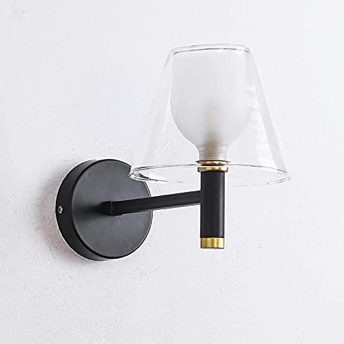 Aplique de pared nórdico con doble tulipa de cristal para salón y dormitorio WQHPLMD