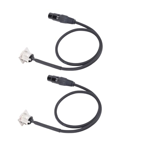 aqxreight 2PCS XLR-Stecker Zur Schalttafelmontage auf Buchse 3-poliges D-Typ-XLR-Kabel für Stage Box 2FT (BLACK)