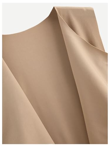 MakeMeChic Women's Open Front Lapel Long Vest Sleeveless Belted Work Office Jacket Outerwear4