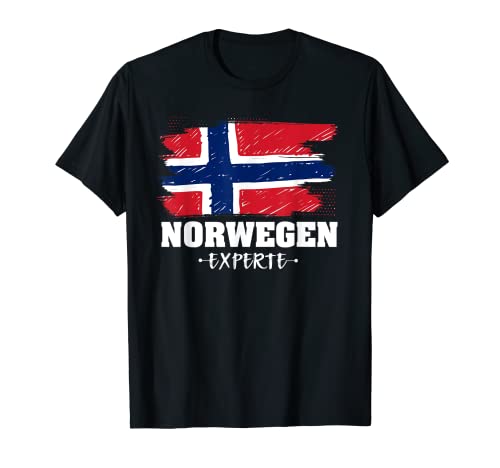 Norwegen Experte Flagge Skandinavien Urlaub T-Shirt