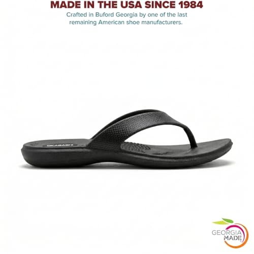 Image of Okabashi Women's Maui Flip Flops - Sandals (ML - (W8-9), Black)