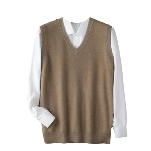 Men's Sweater Pullover V-Neck Sleeveless Vest Autumn Winter Solid Color Warm Knit Sweater Vest