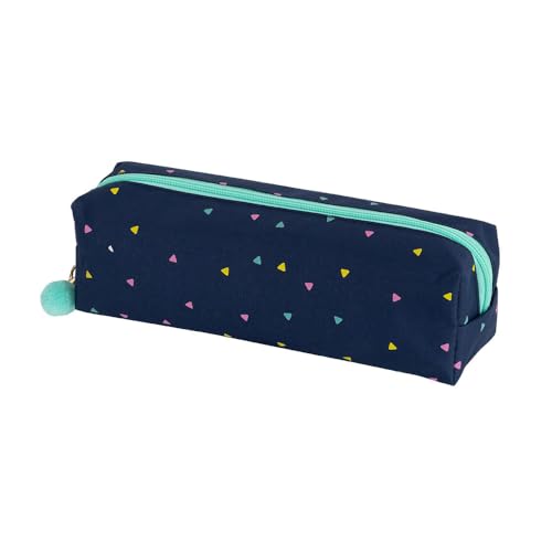 BRW Estojo Escolar Poliester 1 Ziper Enjoy Azul Escuro