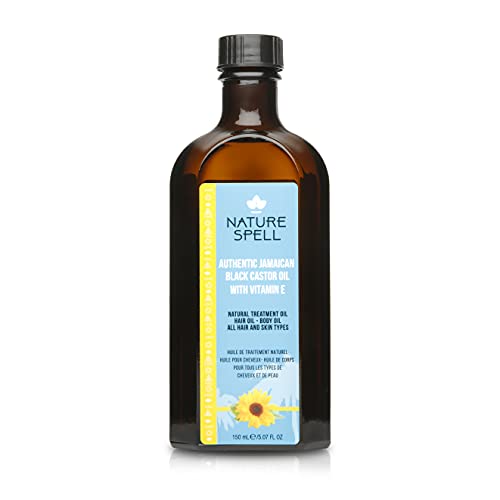 Nature Spell Auténtico aceite de ricino negro jamaicano con vitamina E para cabello y cuerpo 150 ml Cover