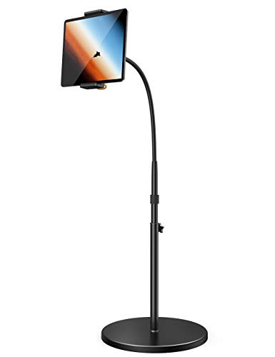 Lamicall スタンドタブレットスタンド - 高さ調節可能なグースネックタブレットスタンドと4.8KGの安定したベース、4.7-13インチタブレット、iPad 12.9、iPad Air Mini 2 3 4、Switch、その他のタブレット用