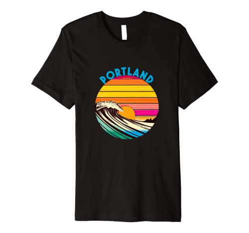 314gD-4HfwL._SL500_ Portland Retro 1980s Style Beach Premium T-Shirt