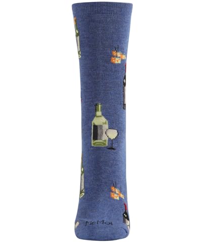 Image of MeMoi Wine and Cheese Rayan Blend Crew Socks