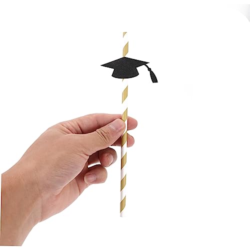 Pitillos de papel negro para graduación 12 pcs miniatura 2