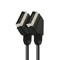 APM Scart-Kabel, HD, 21-polig, Scart, hochwertig, Audio Video, langlebiger Scart-Stecker, kompatibel mit TV, DVD, VHS, Scart-Kabel, Retro Gaming, Master System, Mega Drive, Super Nintendo, 1,5 m,