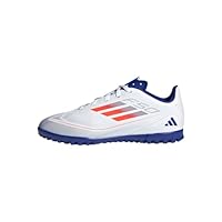 adidas Unisex Kids F50 Club Football Boots Turf, Cloud White/Solar Red/Lucid Blue, 4 UK