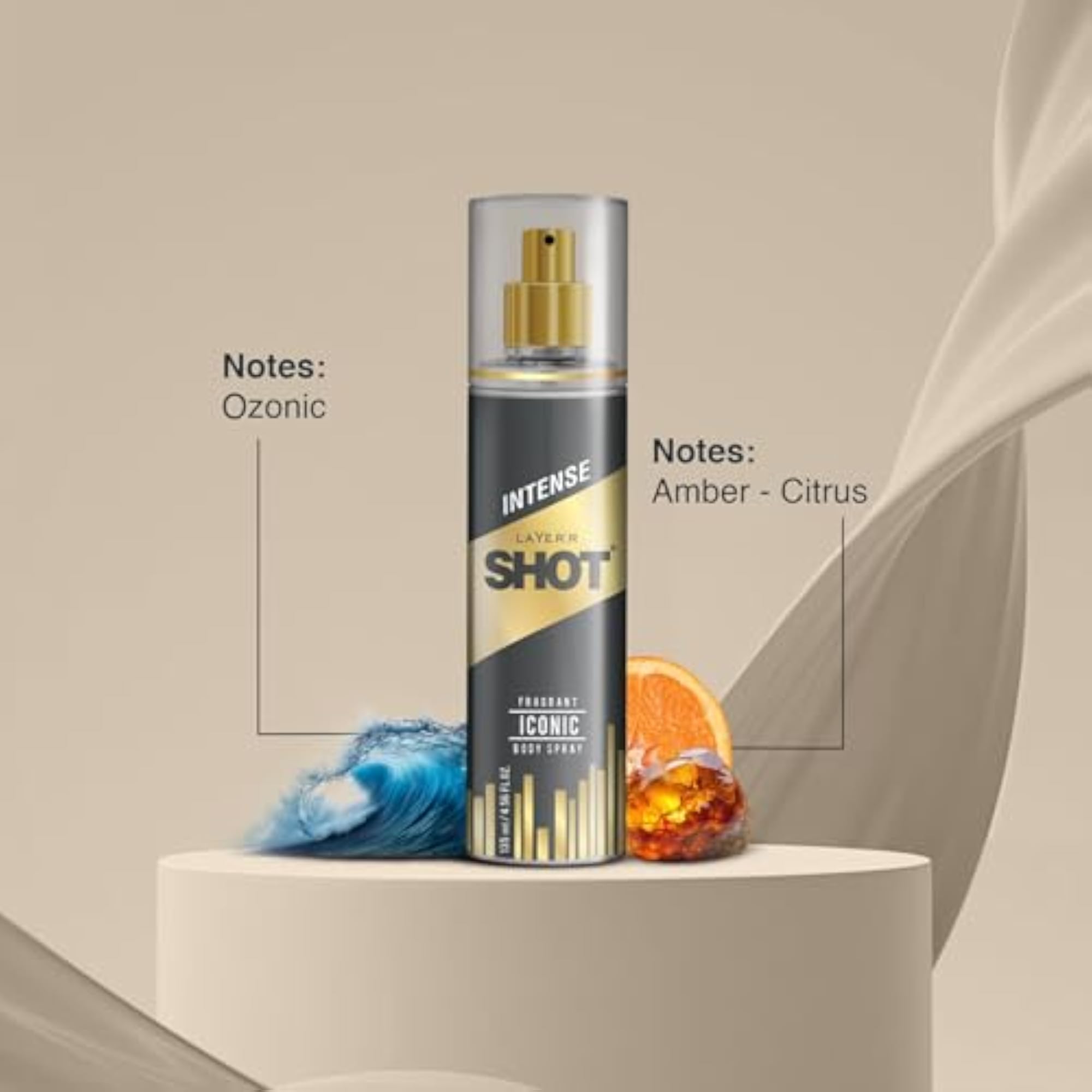 Layer'r SHOT Gold Iconic Deodorant Body Spray for Men 135ml Pack of 2