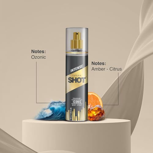 Layerβr Shot Gold Iconic Menβs Body Spray 135ml | Intense Long-Lasting Deodorant with Amber & Citrus Fragrance | All-Day Freshness | Perfect for Every Occasion