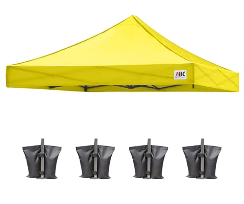 Image of ABCCANOPY Replacement Canopy Top for Pop Up Canopy Tent 10x10 Yellow