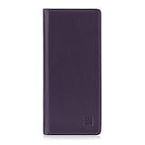 32nd Série Classique - Étui Portefeuille en Cuir Véritable pour Sony Xperia L3, Housse Concevoir avec Fentes CB et Fermeture Magnétique - Aubergine