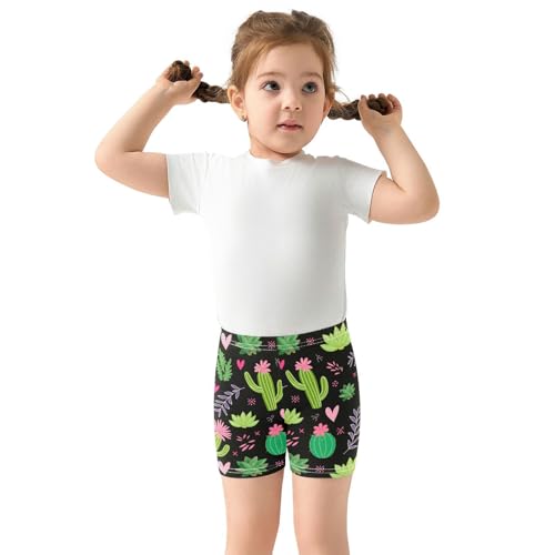 Succulent Heart Flora Black Girls Bike Shorts Toddler Dance Athletic Shorts Under Dress Clothes for Girls 4-10,4T3