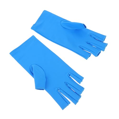 Alipis Guantes para Manicura sin Dedos Protección UV Azul Guantes Antirrayos Resistentes y Lavables para Cuidado de Uñas y Piel