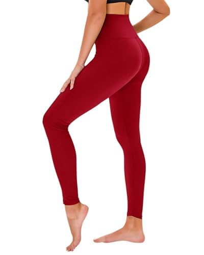 High Waisted Leggings for Women - No See Through Tummy Control Cycling Workout Yoga Pants with Pockets Reg & Plus