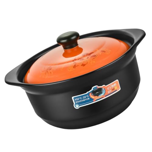 OUNONA Pentola in Per Stufato Casseruola Da Cucina Con Per Brasare Zuppe e Pollo Materiale Resistente Al Calore Doppi Manici Per Comodità