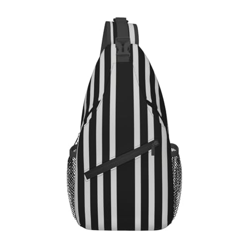 Bolso cruzado negro y blanco para pecho para hombres y mujeres