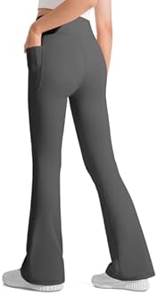 JOCMIC Girls Flare Leggings Kids Bell Bottom High Waisted Dance Yoga Flared Pants