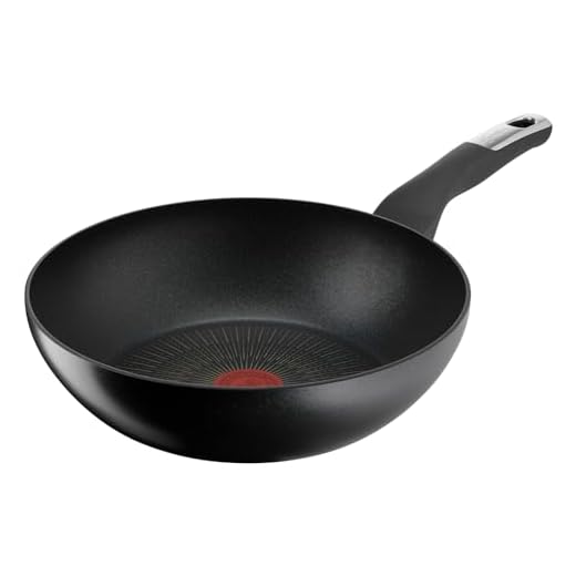 Lagostina Intensive Pro, Wok Antiaderente 28 cm, Rivestimento Titanio Antigraffio, Cottura Rapida e Uniforme, Tecnologia Thermo-Signal, Wok Adatto a Tutte le Fonti di Calore Inclusa Induzione