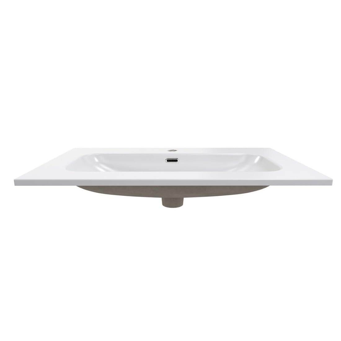 Meublorama - Lavabo empotrado (80 cm, cerámica), color blanco brillante