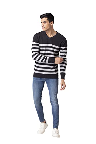 Image of Allen Cooper Strips Sweater for Men