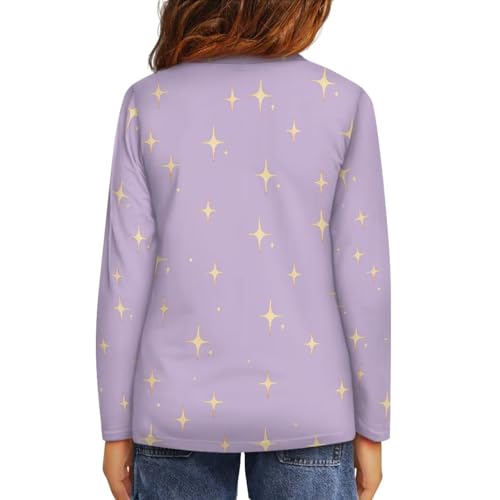 Image of Girls Long Sleeve Shirts Casual Crewneck Soft T-shirts for Girls 3-16 Years Old