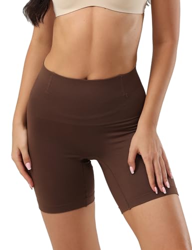 Generic Mid-Waist Body Shaper Shorts Tummy Control (Large) Brown