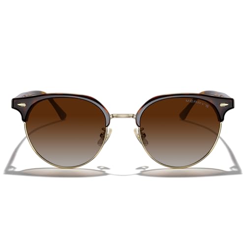 MERRY'S Modern Semi-Rimless Square Acetate Sunglasses for Women and Men UV400 Polarized Sunglasses S61902