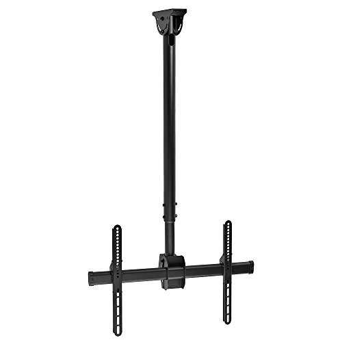Cmple - Telescopic Full Motion Tv Ceiling Mount For 37"-70" Led/Lcd Flat Screen Tvs, Monitors Up To 50Kg/110Lbs, 360 Rotation, Tilt, Adjustable Ceiling Tv Mount For Flat Or Inclined Surfaces - Black #TOP8
