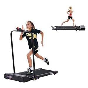 FOXSPORT Elektronische loopband, loopband met armleuningen, loopkussen, opvouwbare loopmachine voor thuis en op kantoor – 1-12 km/u fitnessapparatuur, schokabsorptie, LED-display, 100 kg
