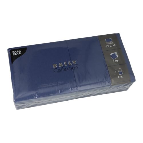 Serviettes bleu foncé PAPSTAR 32x32 cm pour décorer vos tables de fête et repas