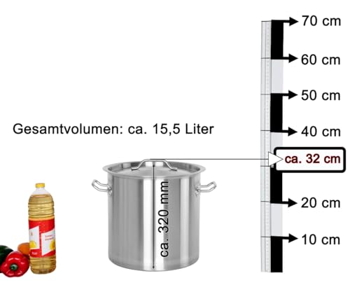 Kochtopf 15 Liter Beeketal BKT-17 aus Edelstahl für Gastronomie