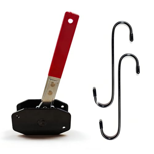 Craedli Brake Caliper Compression Tool, Universal Braking Pad Spreader with 360Â° Ratchet & 2 Hooks, Vehicle Caliper Piston Compressor for Single/Twin/Quad Piston Disc Brake Repair (Black&Red)