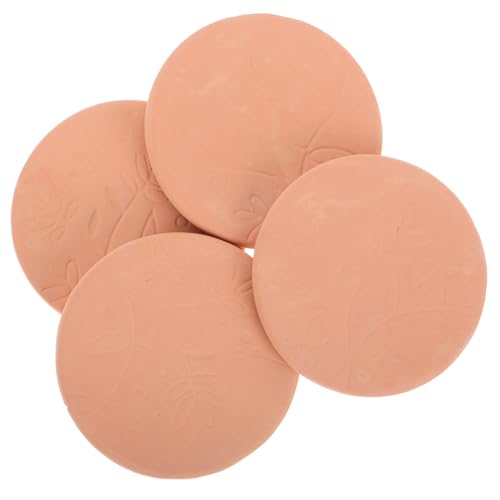 PRETYZOOM Terracotta Sugar Keeper Set 4pc Carved Flower Sugar Softener Containers for Food Storage Preservation