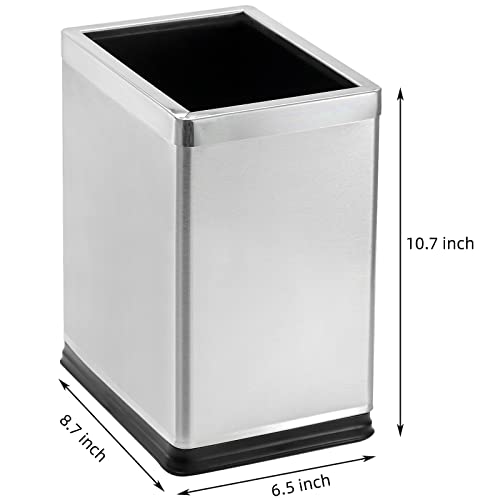 Avla 10 Liter Open Top Trash Can, Stainless Steel Office Wastebasket, Small Kitchen Garbage Container Bin With Liner, Waste Trashcans For Bathrooms, Restaurant, Restroom, Powder Rooms, Home #TOP1