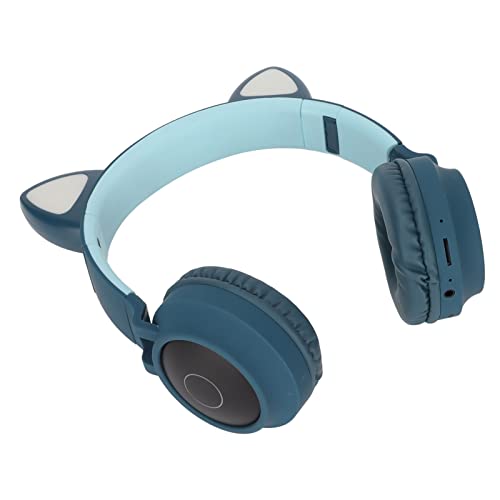 Cuifati Pink Cat Ear Gaming Headphones with Mic, Foldable Over Ear Headset with LED Lights and Deep Bass, Soft Protein Earmuffs, Wireless Bluetooth 5.0 Headset for Kids, 400mAh Battery, (Blue and - Image 7