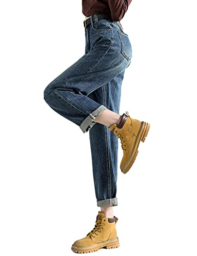 HALITOSS Women's High Waist Vintage Denim Jeans Casual Loose Trousers4