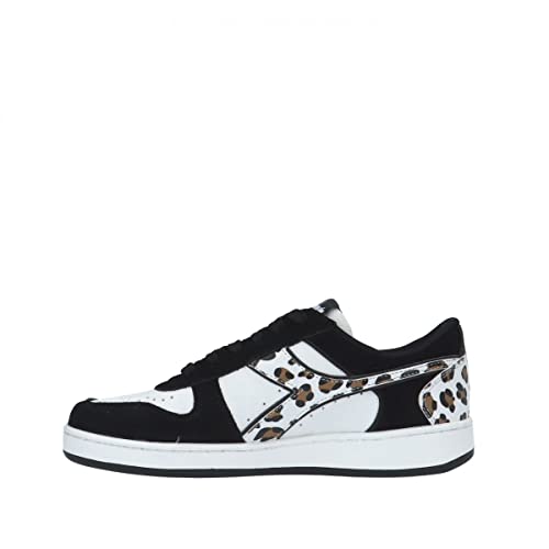 Diadora Magic Basket Low Panther Wn, C0351 White Black, 38.5 EU