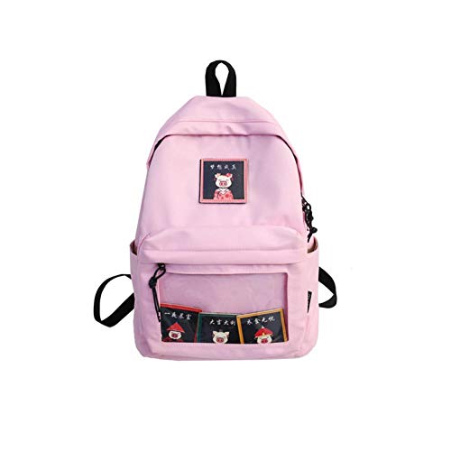 Jejhmy Pequeña Mochila litera de lechón de Nylon, 39 * 29 * 14 cm, C Mochila para portátil Informal de Viaje Escolar Unisex Mochila