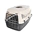 Transportín para Perro y Gato Pequño 48x32x32CM, Caja de Transporte, Plástico, Puerta de Acero plastificado, Rejillas de ventilación (48 * 32 * 32 CM, Gris Claro)